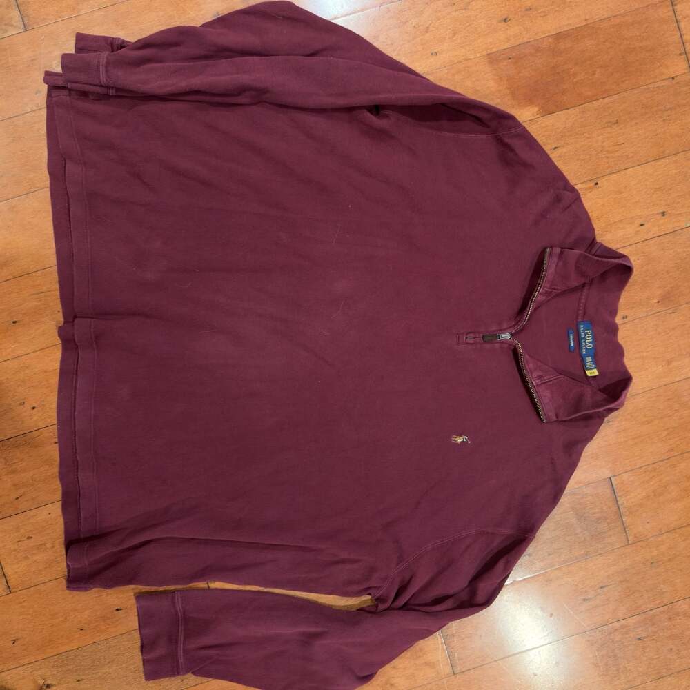 Polo Ralph Lauren Men's Estate Rib Half-Zip Pullover Sweater Burgundy